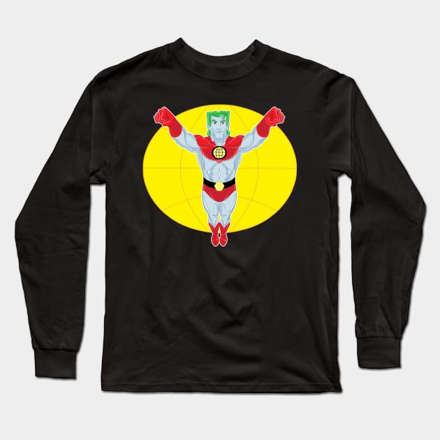 Captain Planet Long Sleeve T-Shirt by AlanSchell76